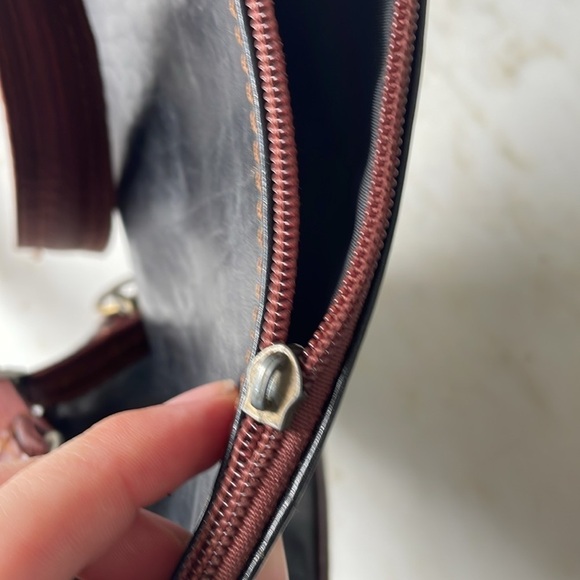 Silvia convertible black leather mini backpack or sling bag w/two outer pockets - Picture 8 of 8